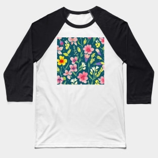 Woodland Meadow Pattern 7 Baseball T-Shirt